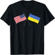 USA Ukraine Crossed Flags American Ukrainian Friendship T-Shirt - T-Shirt | Black