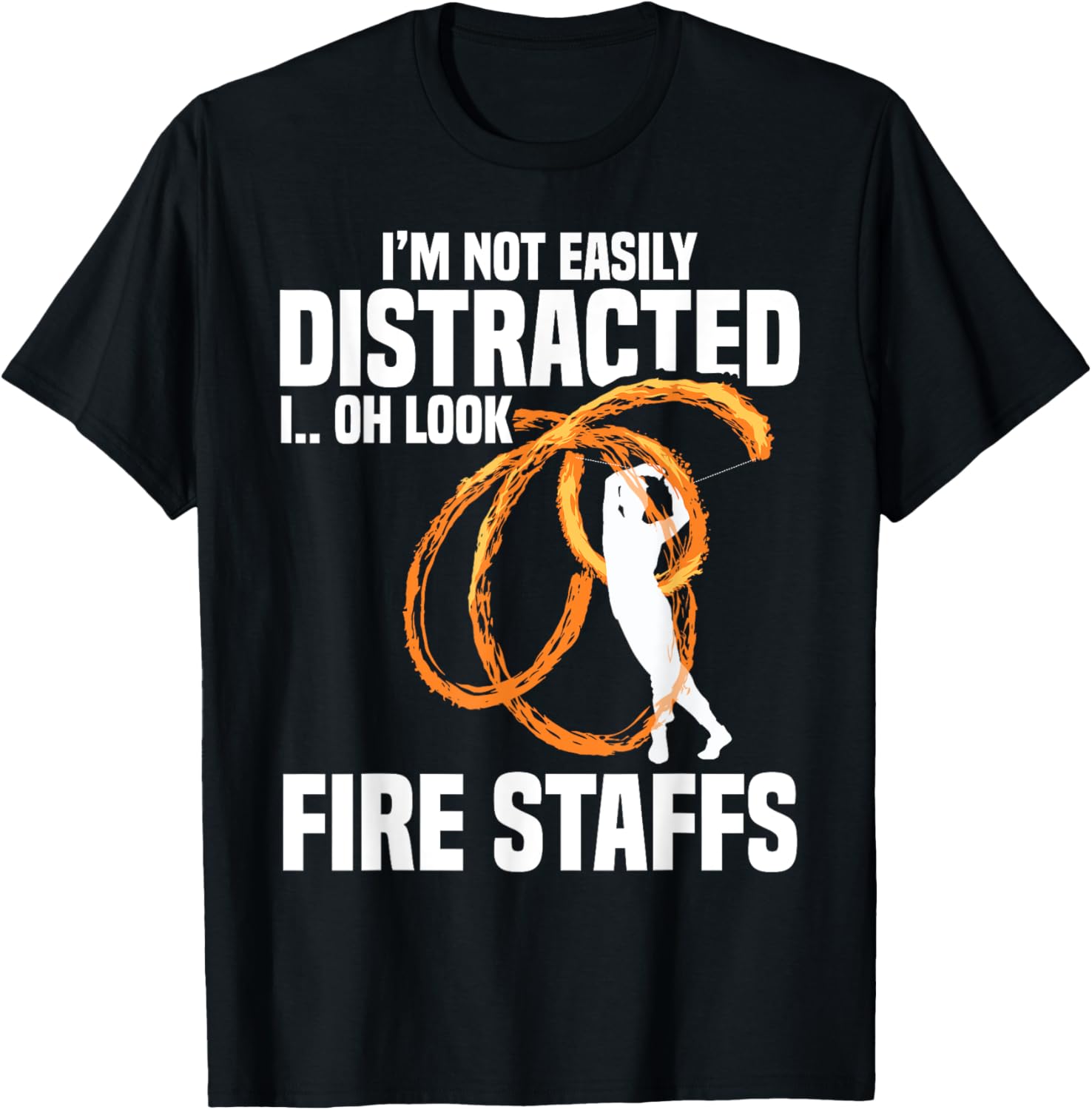 Fire Spinning Fire Staff Equipment Dancing Fire Spinner T-Shirt - T-Shirt | Black