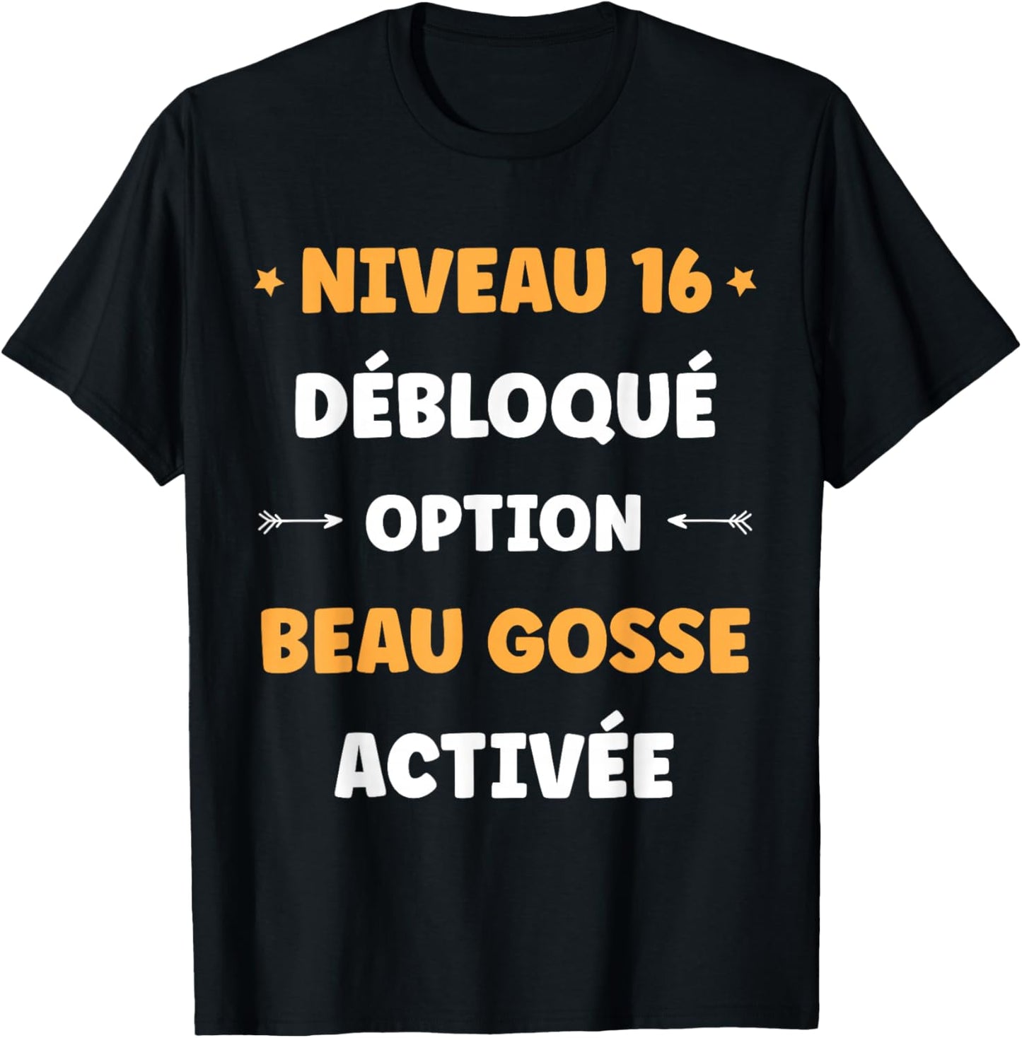 Drole garçon Niveau 16 Ans Geek Anniversaire Humour 16 Ans T-Shirt - T-Shirt | Black
