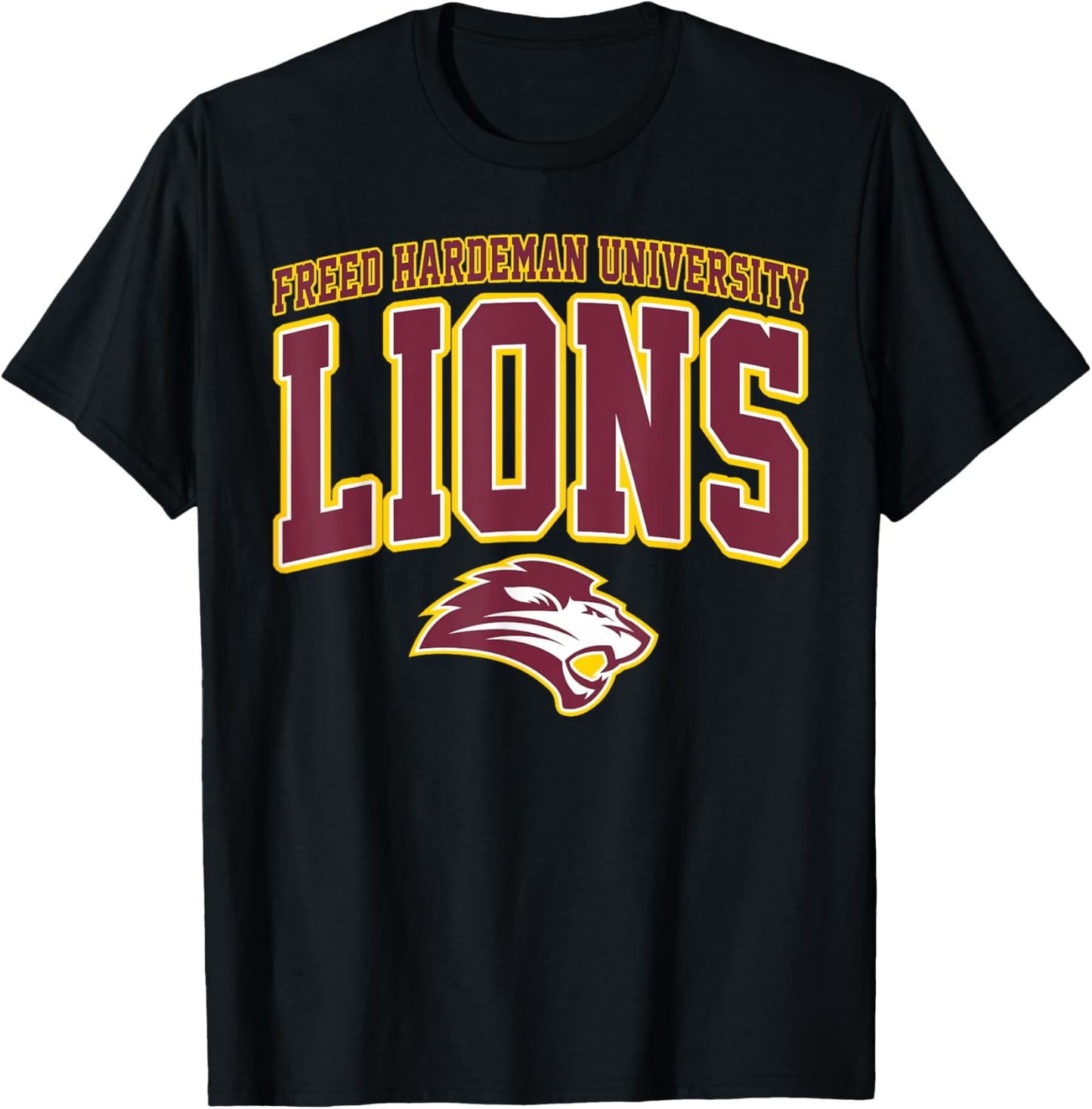 Freed-Hardeman University Lions Arch Vintage Sports Design T-Shirt - T-Shirt | Black