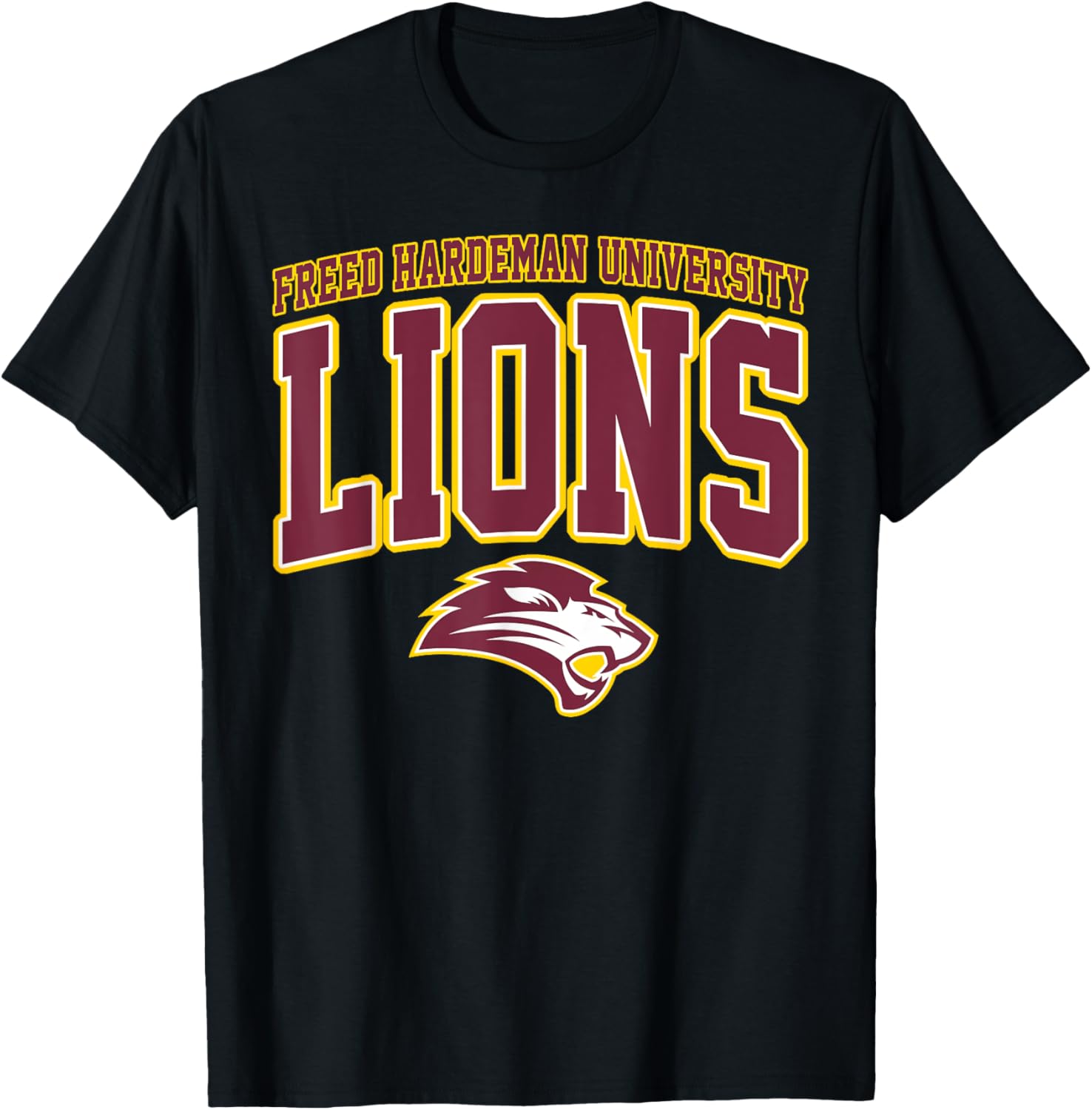 Freed-Hardeman University Lions Arch Vintage Sports Design T-Shirt - T-Shirt | Black