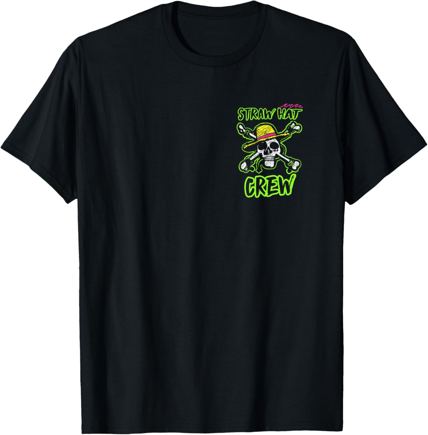 One Piece Skull & Bones Front Back T-Shirt - T-Shirt | Black