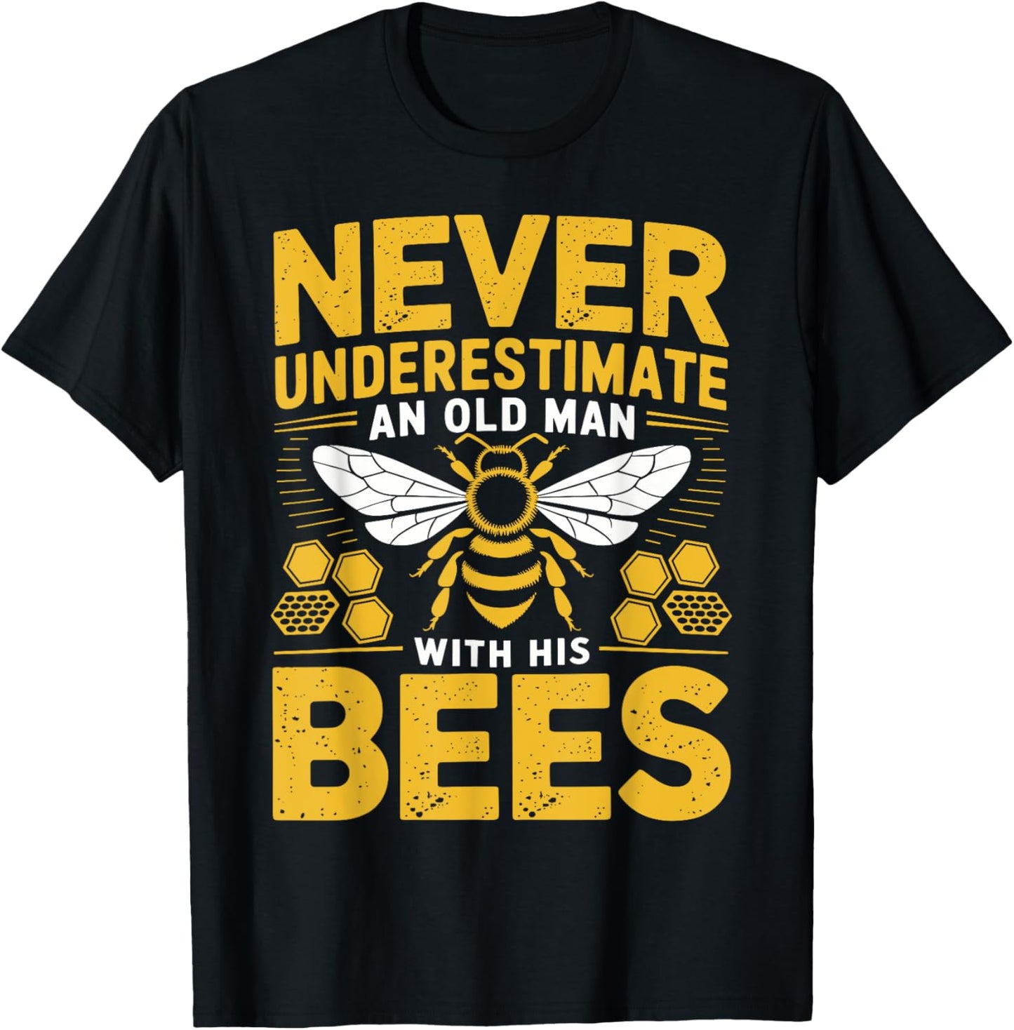 Apiary Bee Keeper An Old Man With His Bees Beekeeping T-Shirt - T-Shirt | Black