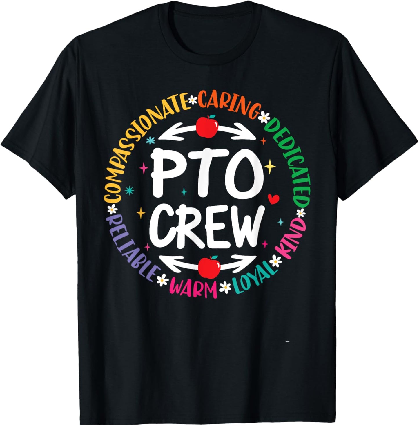 PTO Crew Parent Teacher Squad Group Volunteer Staff Matching Women Girls Kids T-Shirt - T-Shirt | Black