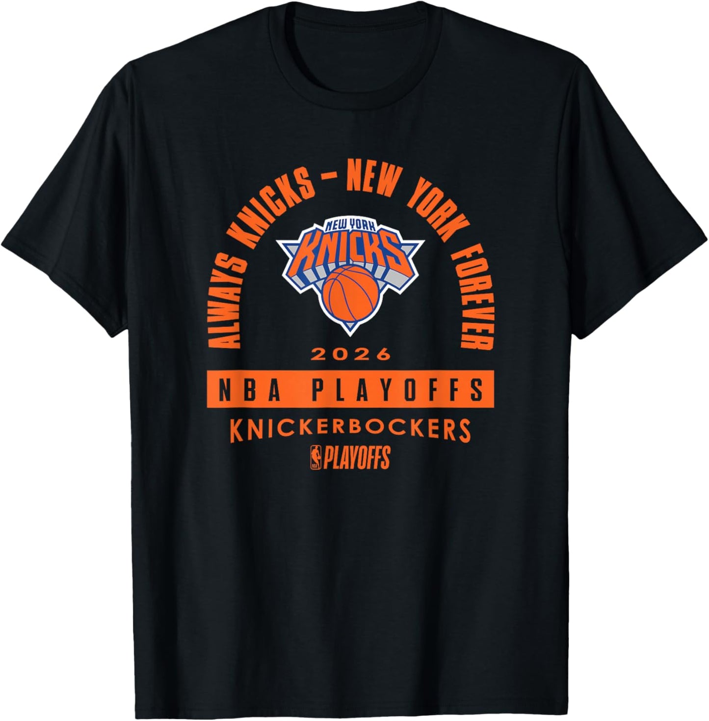 NBA 2026 Playoffs Mantra Knicks Over The Rainbow T-Shirt - T-Shirt | Black
