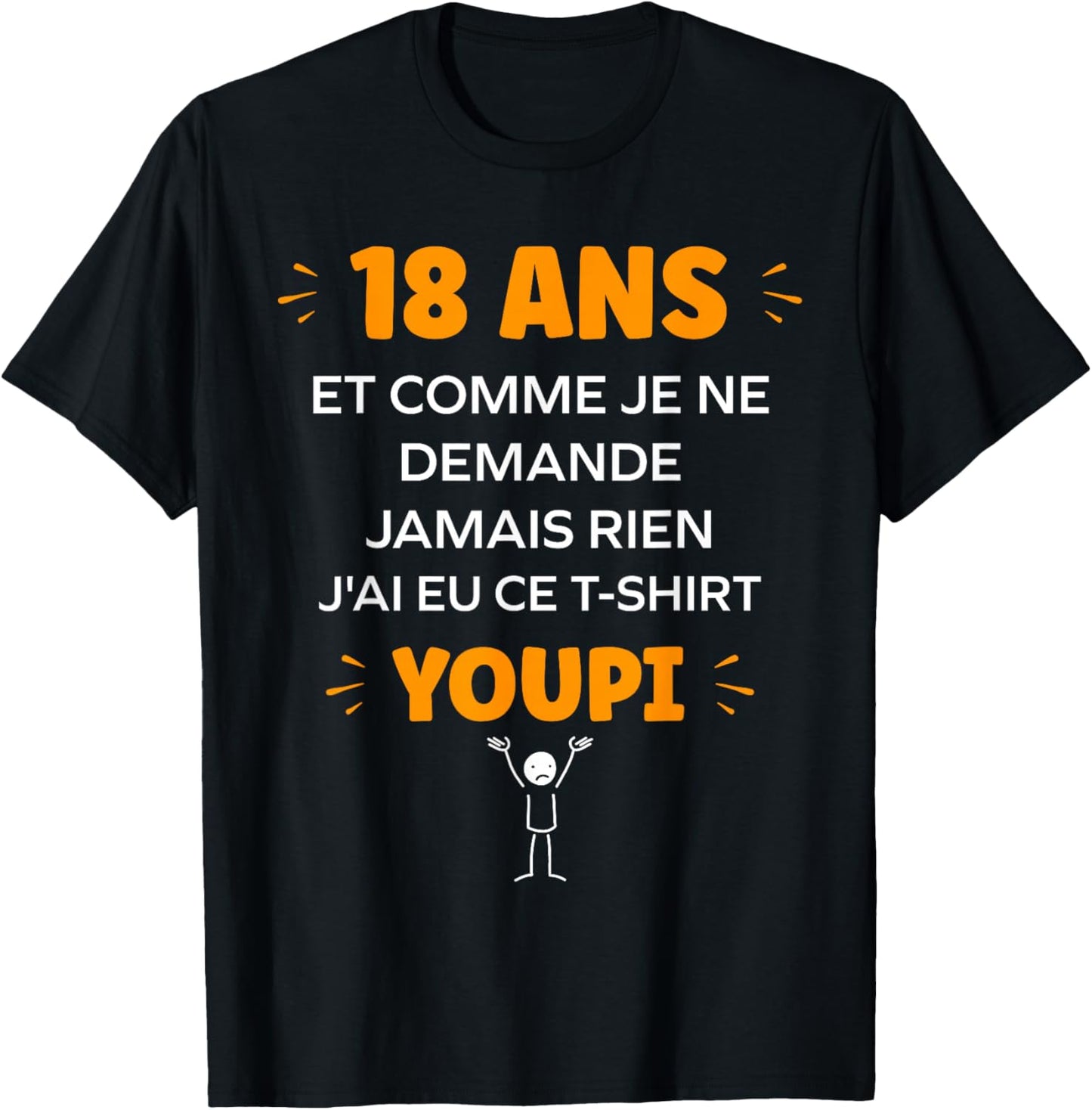 Funny Draw Boy 18 Years Funny Funny Birthday 18 Years Old T-Shirt - T-Shirt | Black