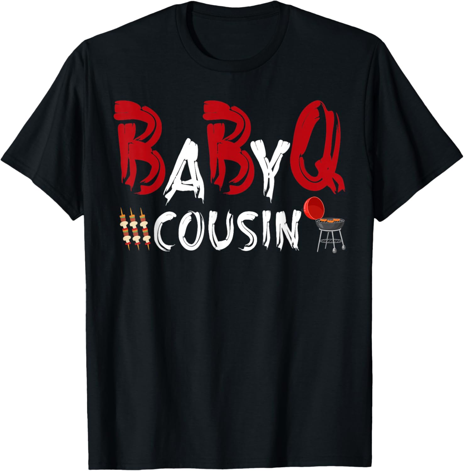 Cousin Baby BBQ Shower Themed Family Matching Barbecue T-Shirt - T-Shirt | Black