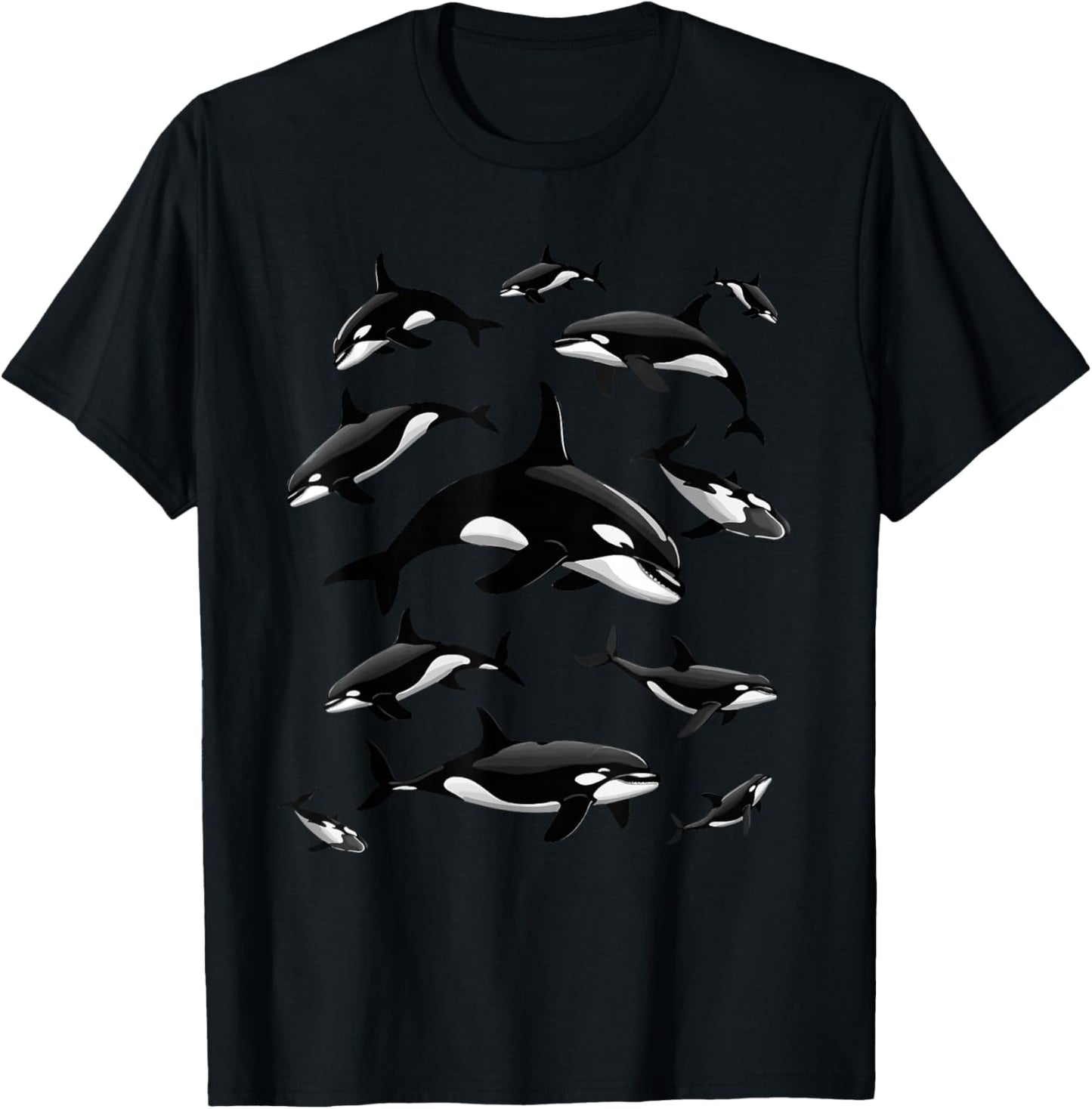Cool Orca Art Women Kids Killer Whale Orca Lover T-Shirt - T-Shirt | Black
