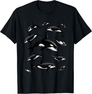 Cool Orca Art Women Kids Killer Whale Orca Lover T-Shirt - T-Shirt | Black