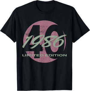 40th Birthday Man Woman 40 Years 1986 Funny Gift T-Shirt - T-Shirt | Black