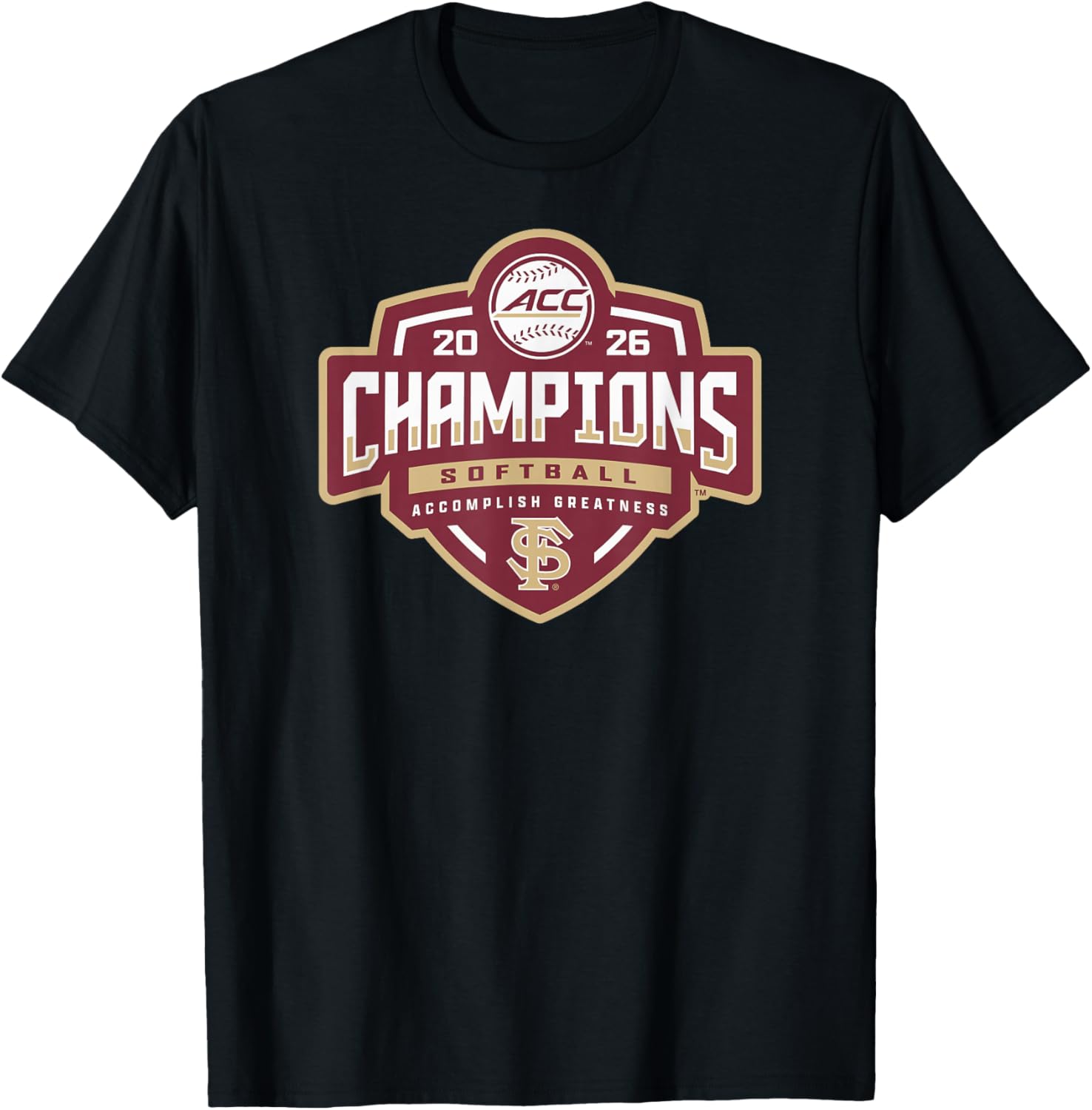 Florida State Seminoles Acc Champs 2026 Softball Tournament T-Shirt - T-Shirt | Black