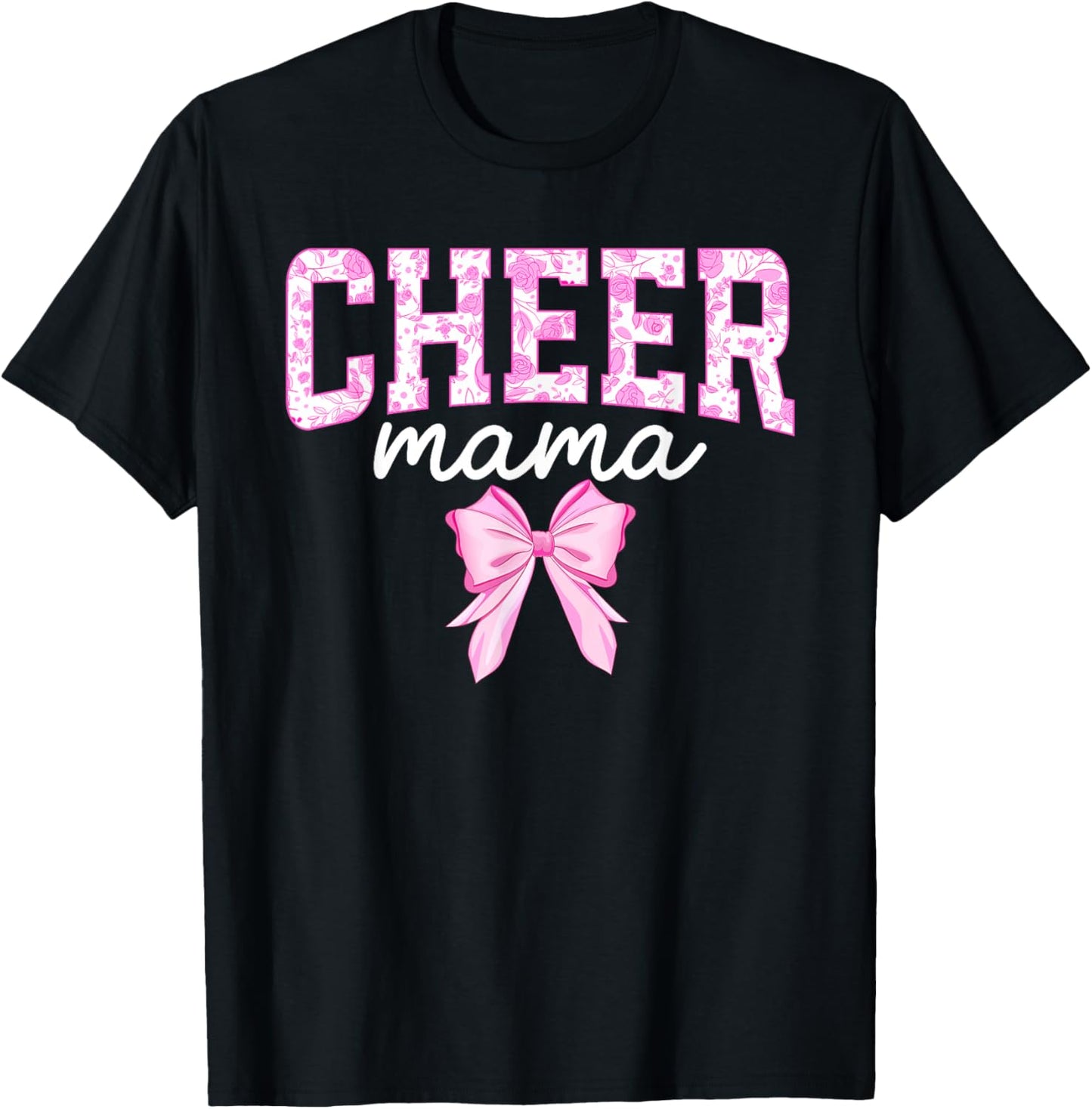 Cheer Mom Of A Cheerleader Mama Coquette Cheerleading Mom T-Shirt - T-Shirt | Black