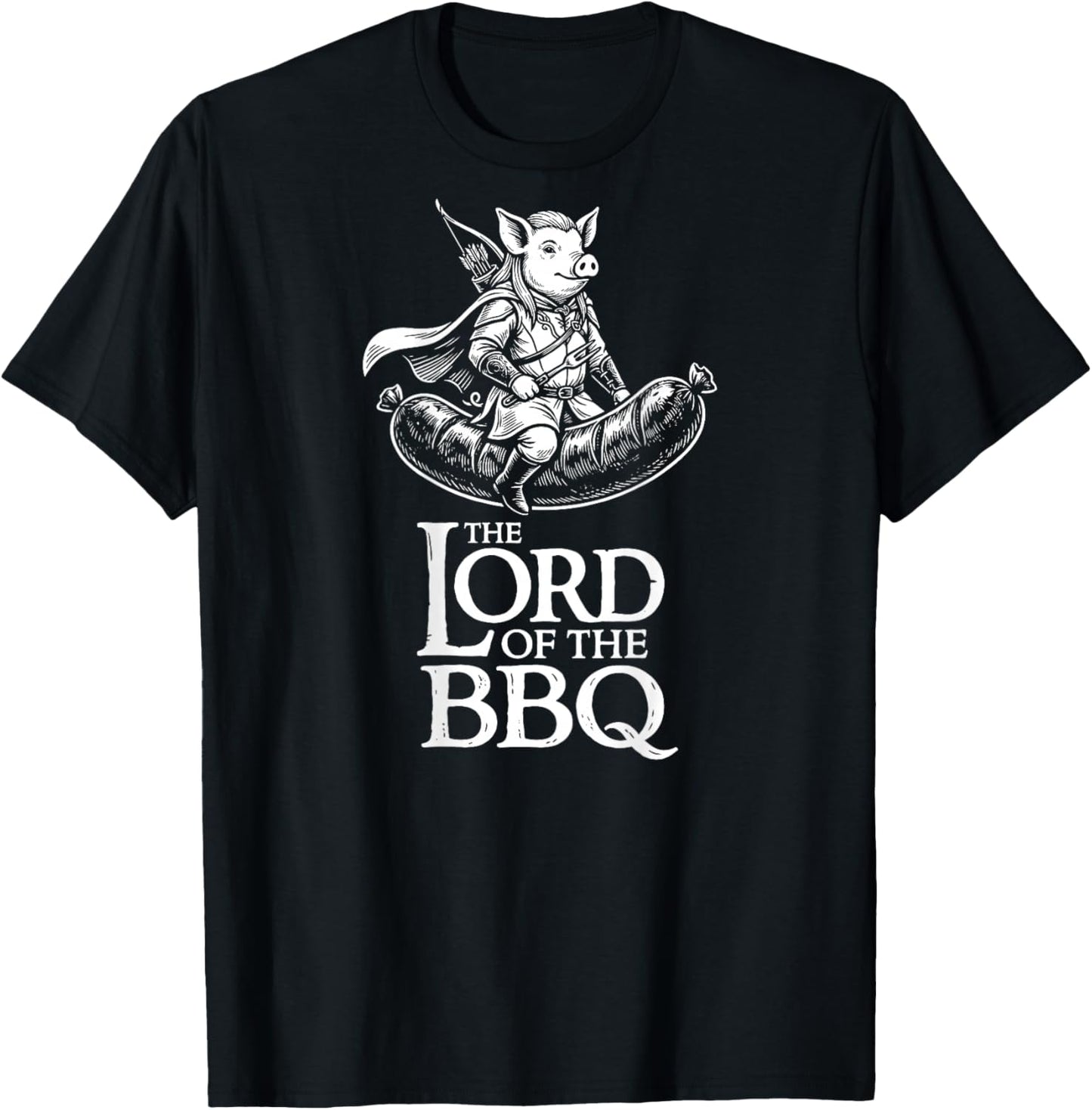 Lord of The BBQ, Barbecue, Humour, Funny Saucisse, Rigolo T-Shirt - T-Shirt | Black