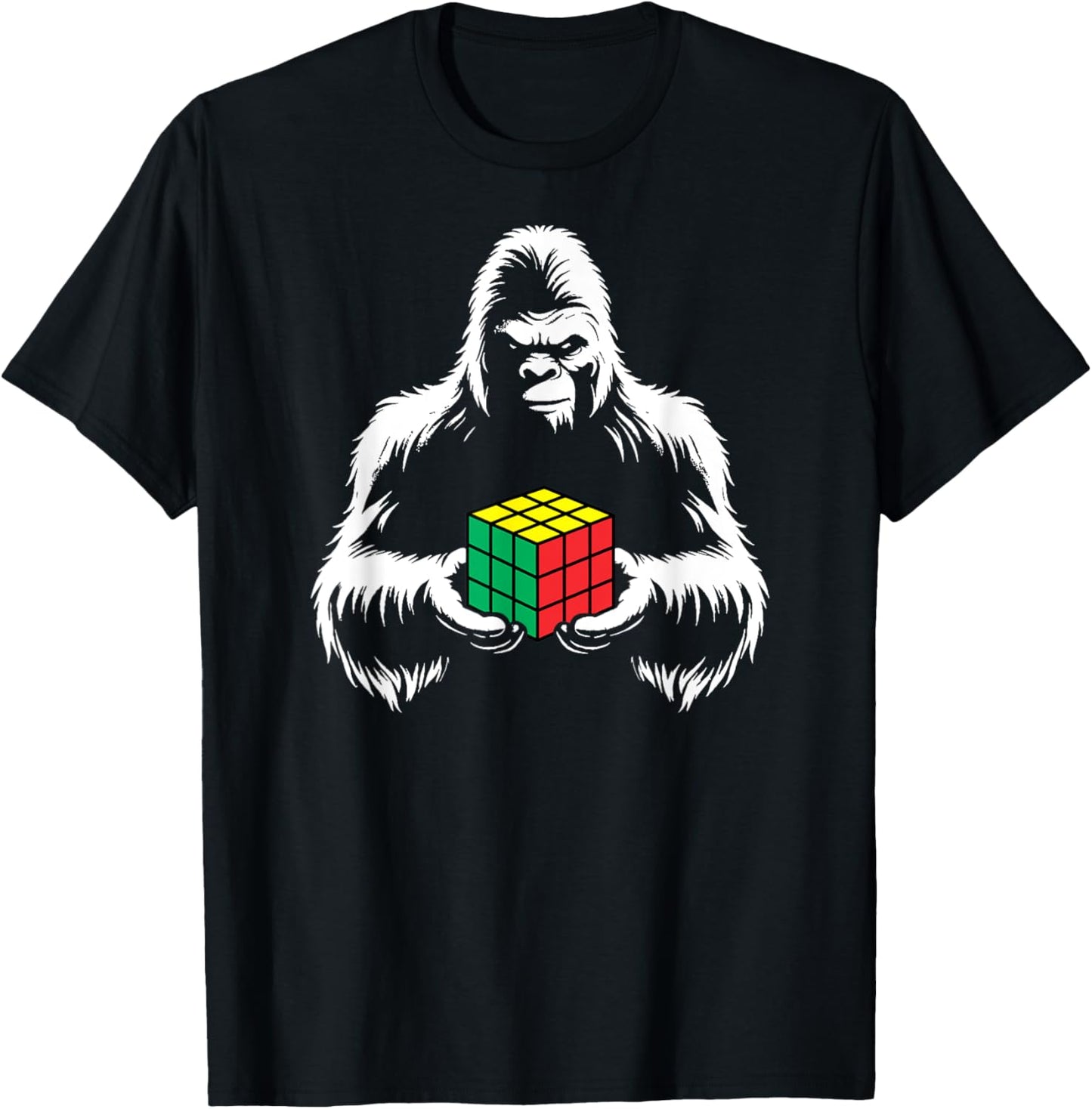 Competitive Puzzle Cube Sasquatch Bigfoot Speed Cubing T-Shirt - T-Shirt | Black