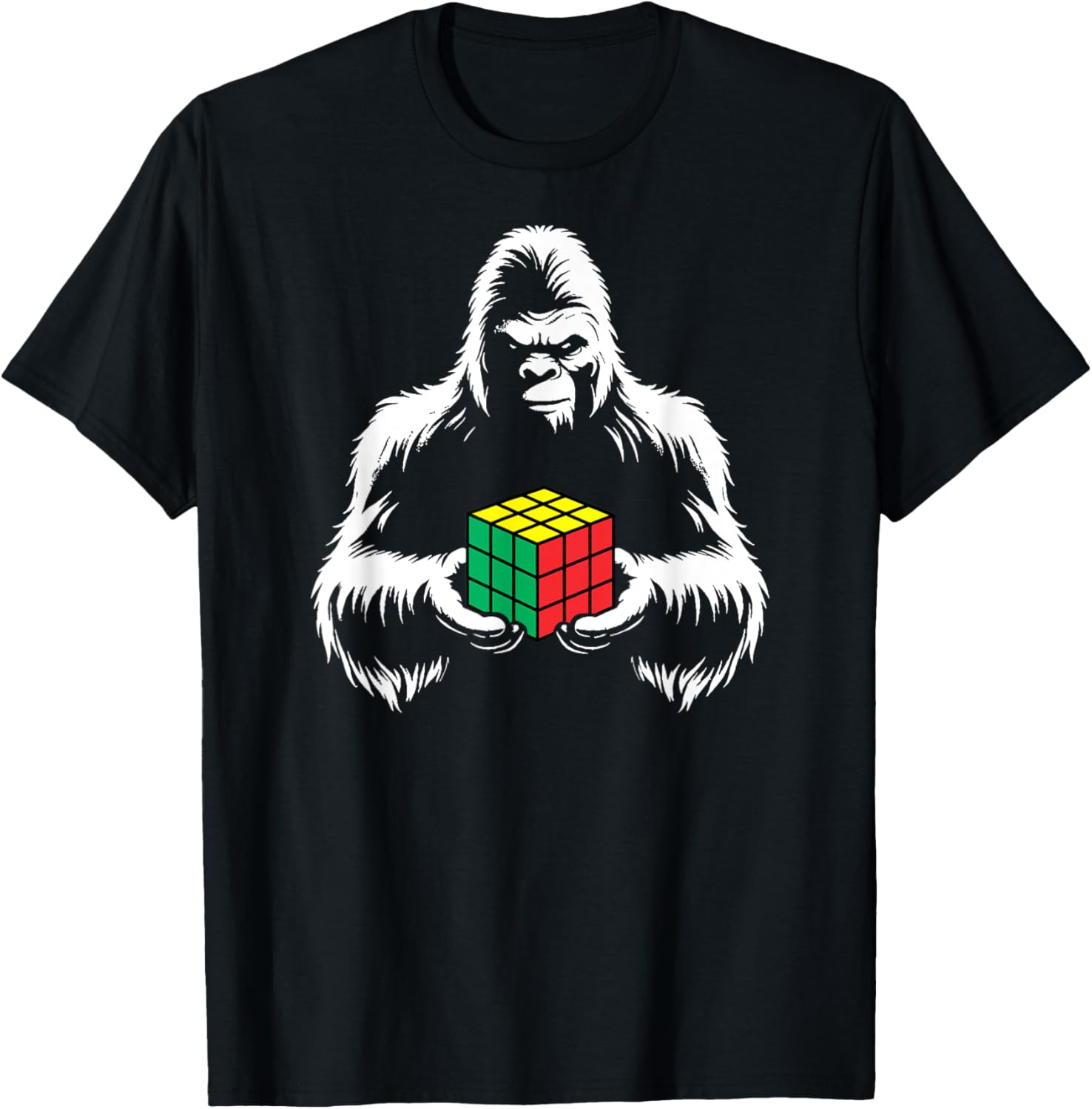 Competitive Puzzle Cube Sasquatch Bigfoot Speed Cubing T-Shirt - T-Shirt | Black
