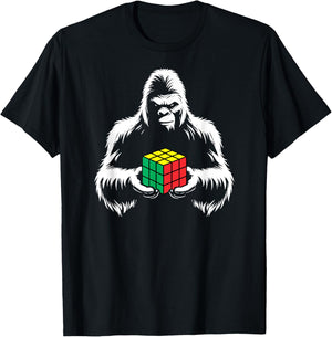 Competitive Puzzle Cube Sasquatch Bigfoot Speed Cubing T-Shirt - T-Shirt | Black