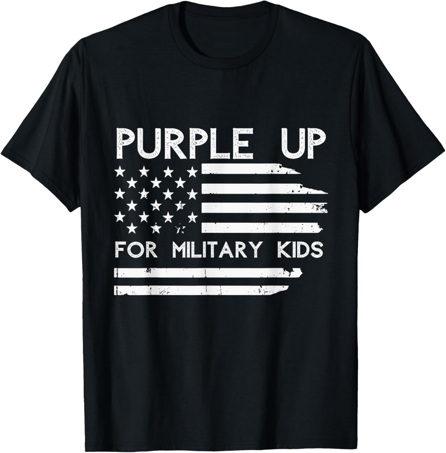 Purple Up For Military Kids Adult Shirt Military Child Month T-Shirt - T-Shirt | Black
