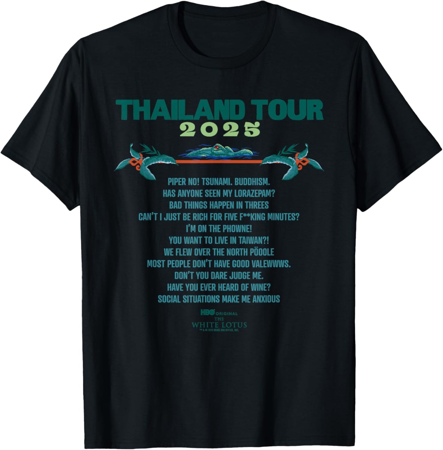 The White Lotus Thailand Quote Tour Officially Licensed T-Shirt - T-Shirt | Black