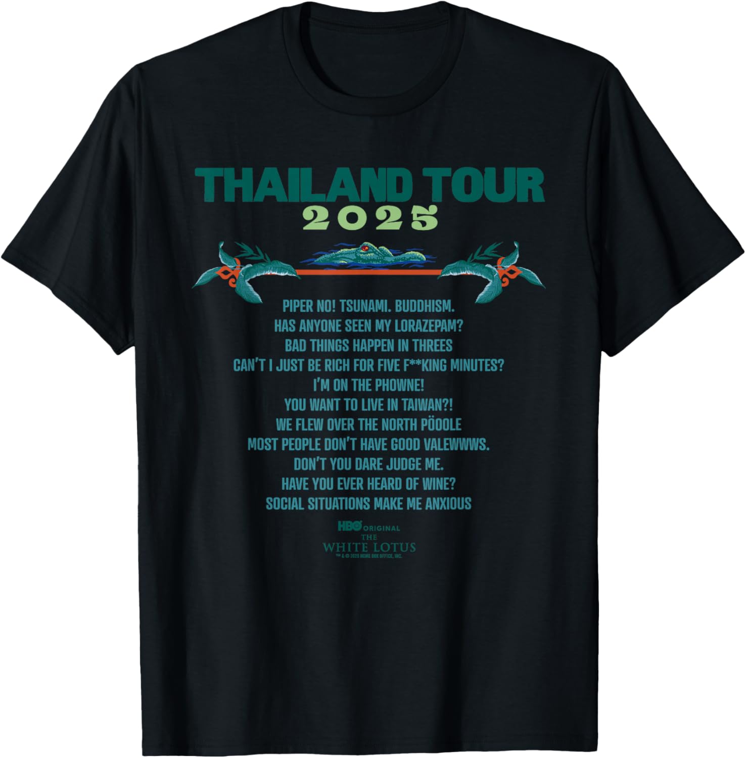 The White Lotus Thailand Quote Tour Officially Licensed T-Shirt - T-Shirt | Black