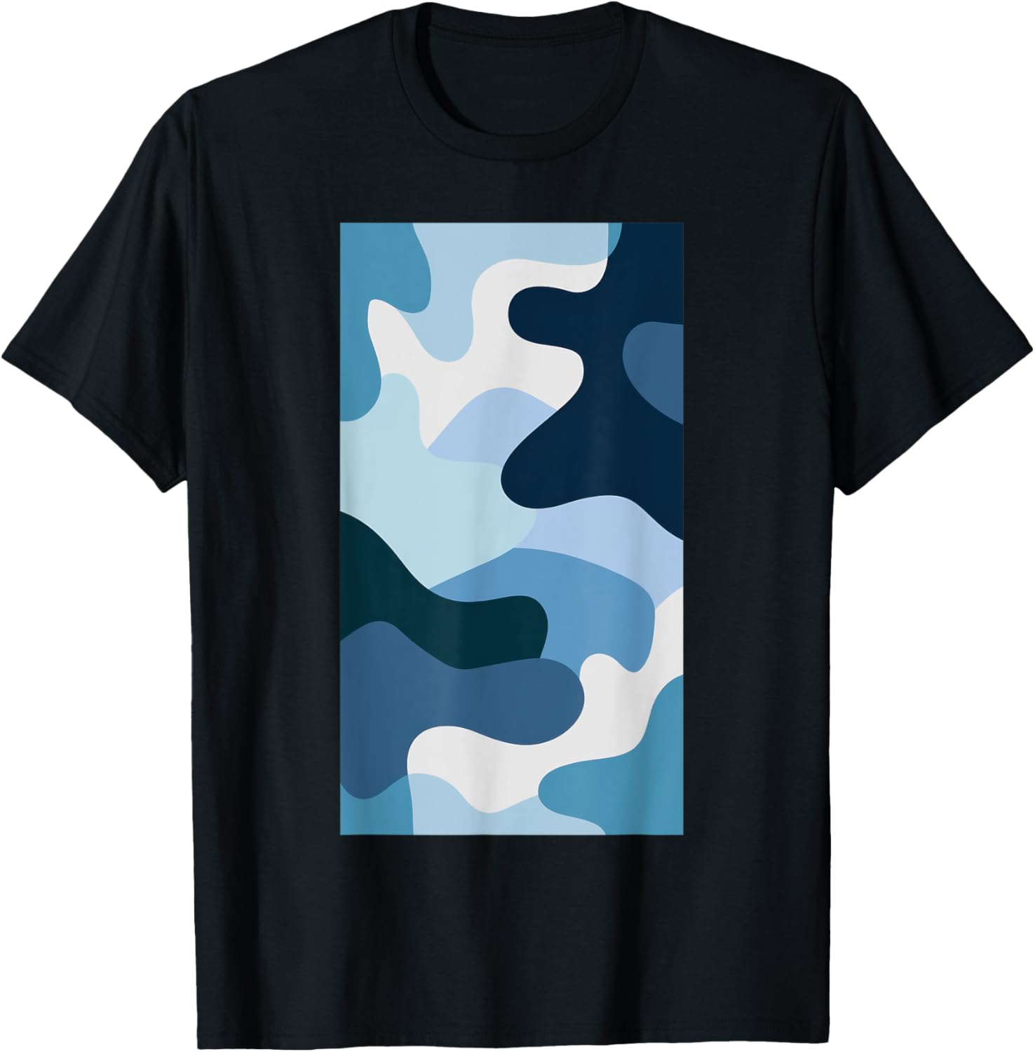 Blue Camo Hunting Camouflage Hunters Guys Outdoors T-Shirt - T-Shirt | Black