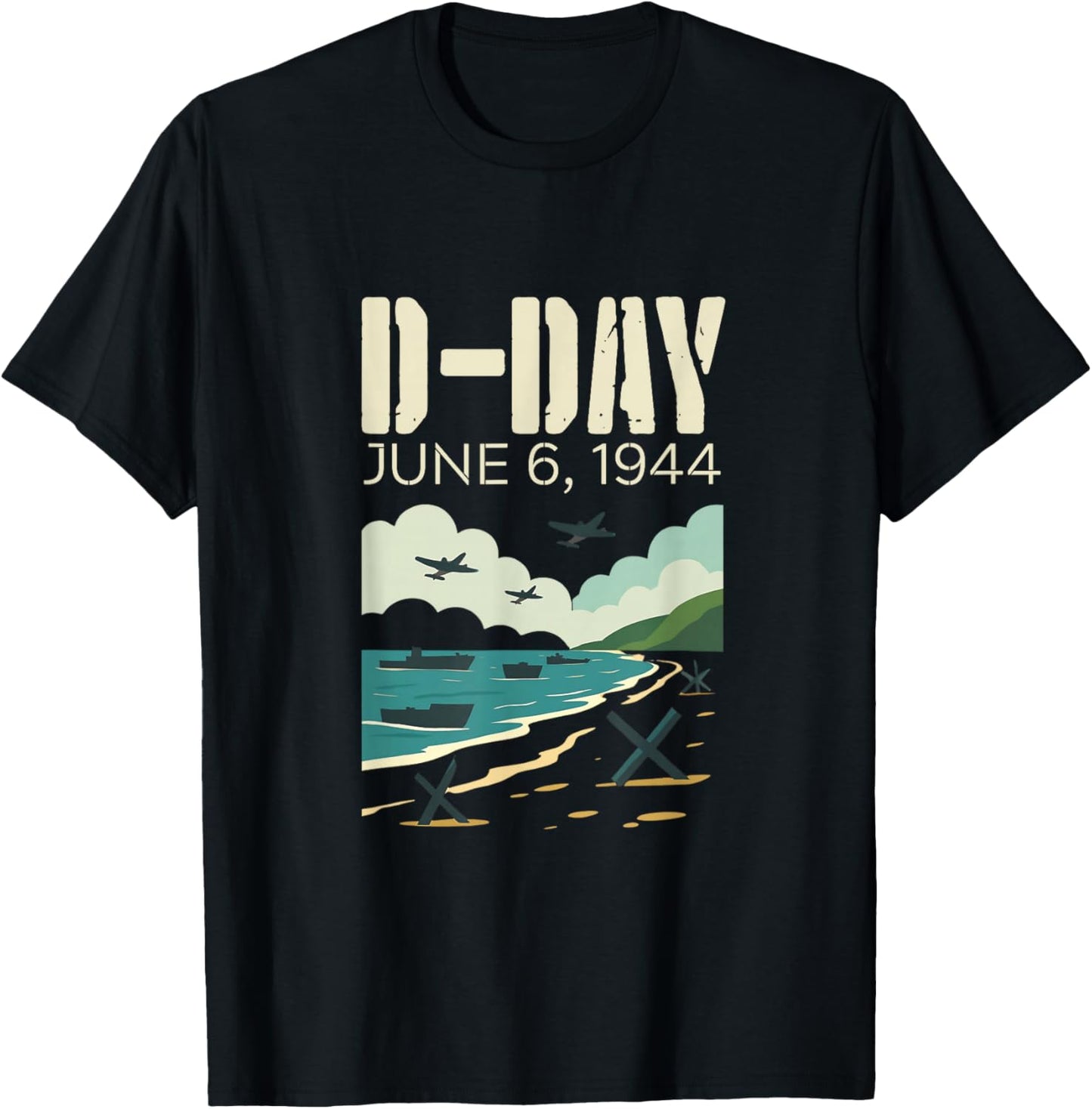 Jour J |6 Juin 1944 | Édition commémorative | Débarquements en Normandie T-Shirt - T-Shirt | Black