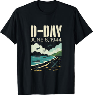 Jour J |6 Juin 1944 | Édition commémorative | Débarquements en Normandie T-Shirt - T-Shirt | Black