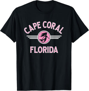 Cape Coral Florida Mermaid Circle T-Shirt - T-Shirt | Black