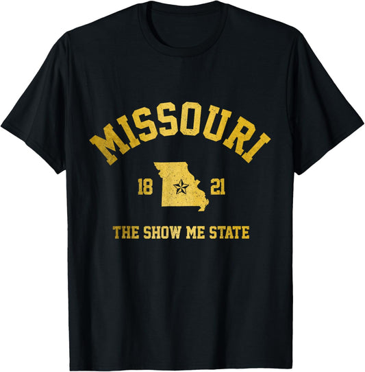 Missouri The Show Me State Vintage Pride T-Shirt - T-Shirt | Black
