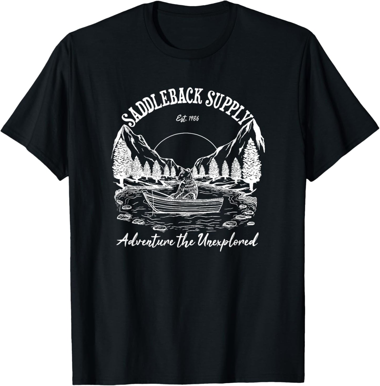 Saddleback Fishing Bear Logo Western Graphic T-Shirt - T-Shirt | Black