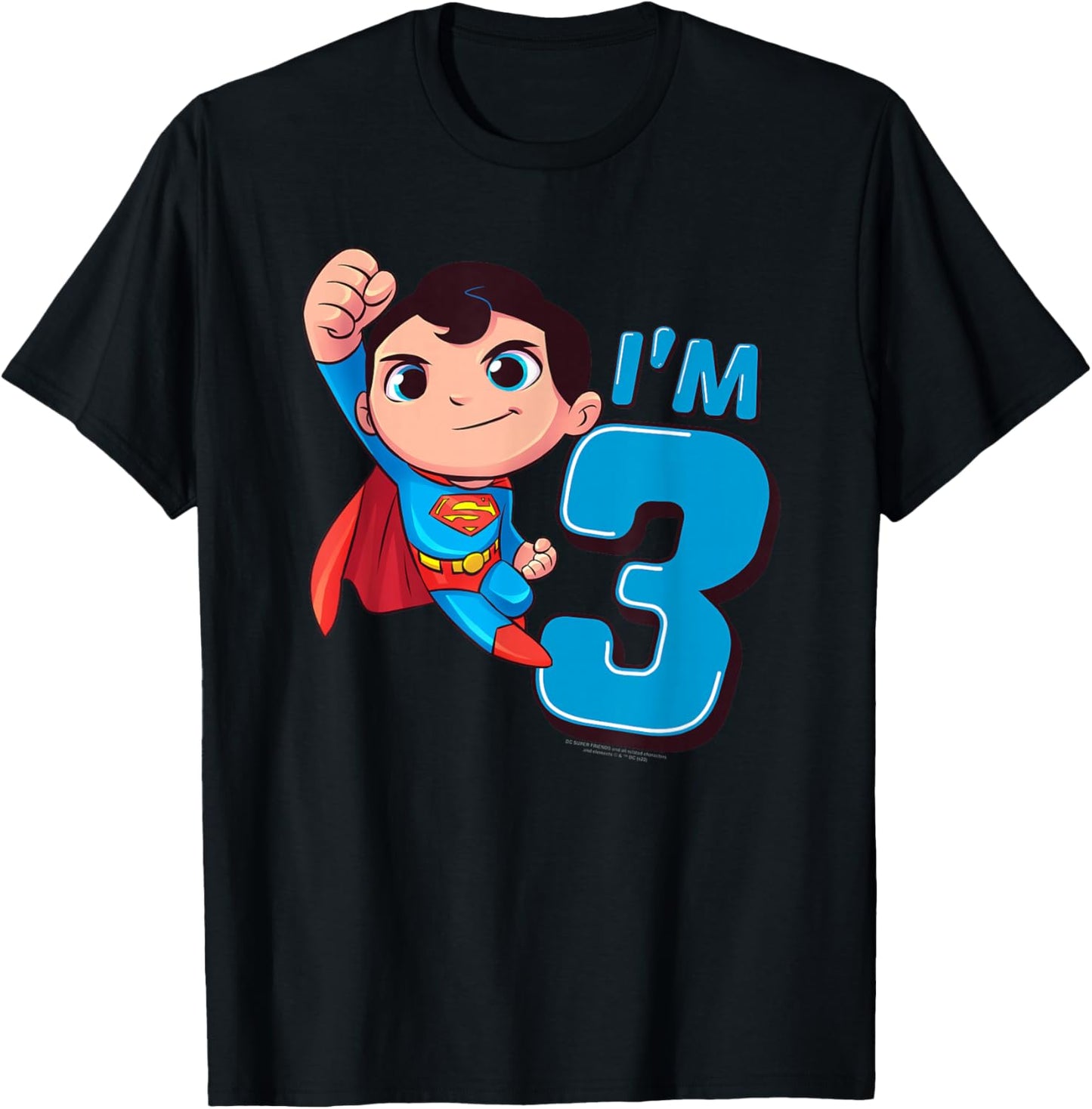 Superman 3rd Birthday Cute I'm 3 T-Shirt - T-Shirt | Black