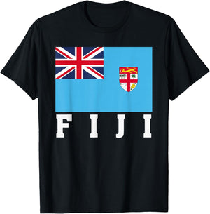 Fiji Flag Patriotic National Roots Souvenir T-Shirt - T-Shirt | Black