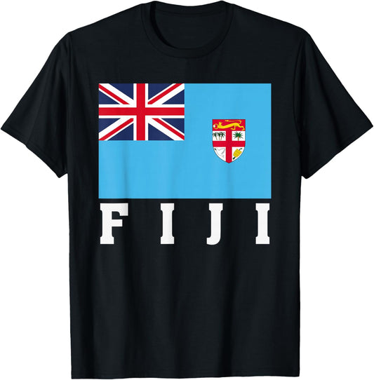 Fiji Flag Patriotic National Roots Souvenir T-Shirt - T-Shirt | Black