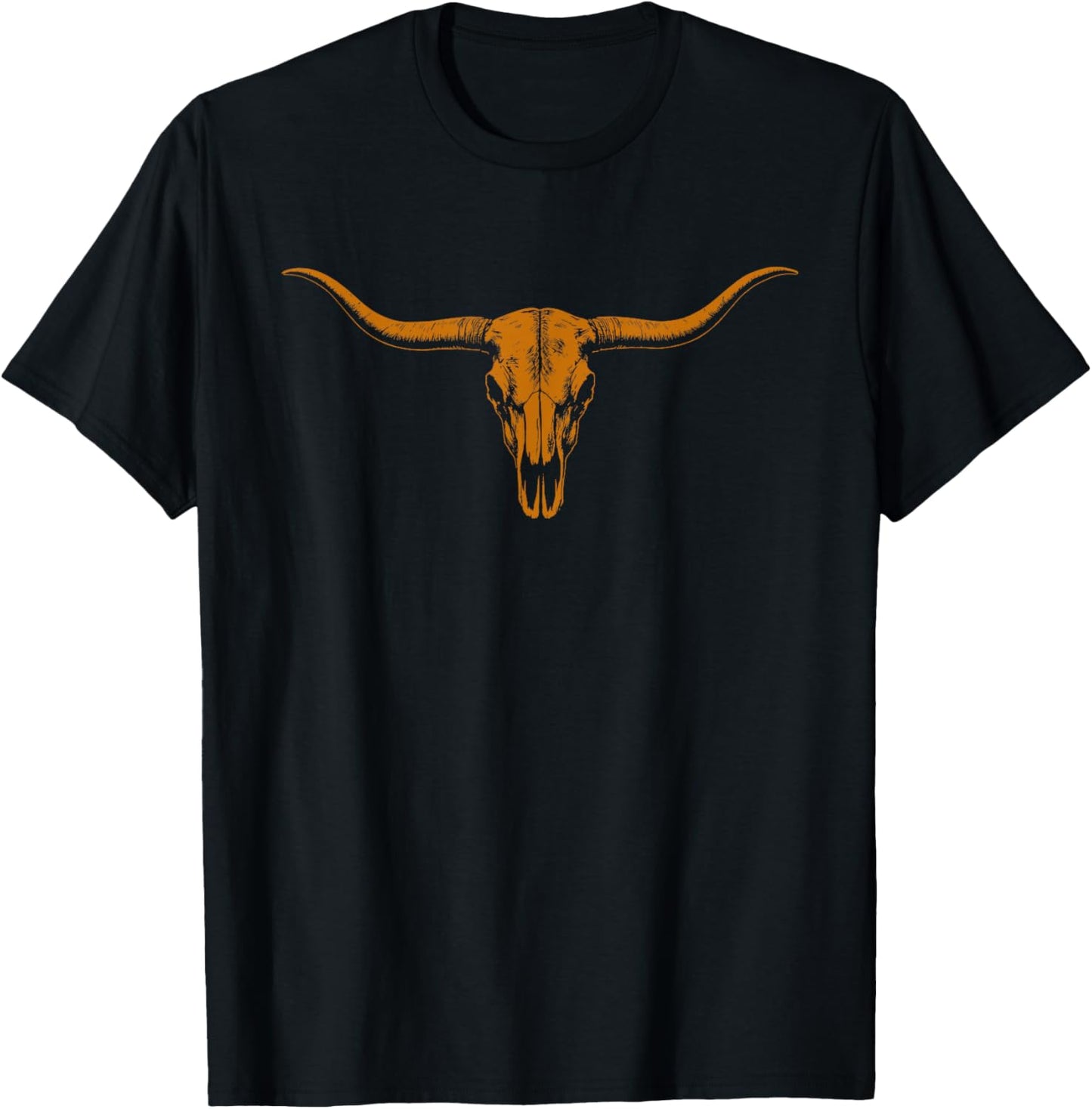 Cow Skull Cowgirl Cowboy Texas Vintage Men Woman T-Shirt - T-Shirt | Black