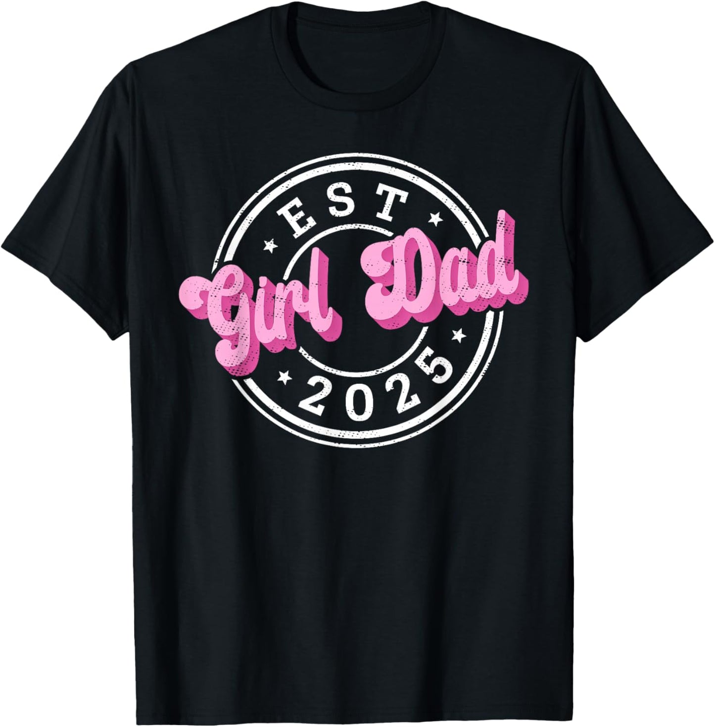 Girl Dad Fathers Day Dad Daughter, Dad of Girls Outnumbered T-Shirt - T-Shirt | Black
