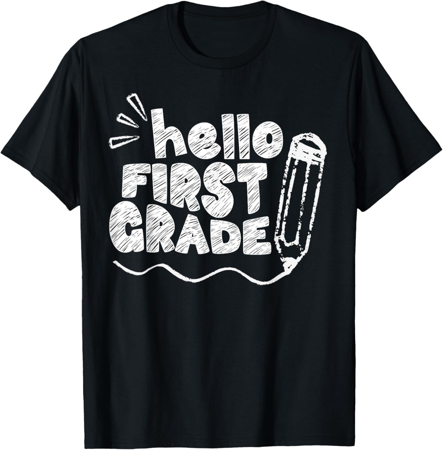 Hello First Grade Team 1st Grade Back to School Teacher Kids T-Shirt - T-Shirt | Black