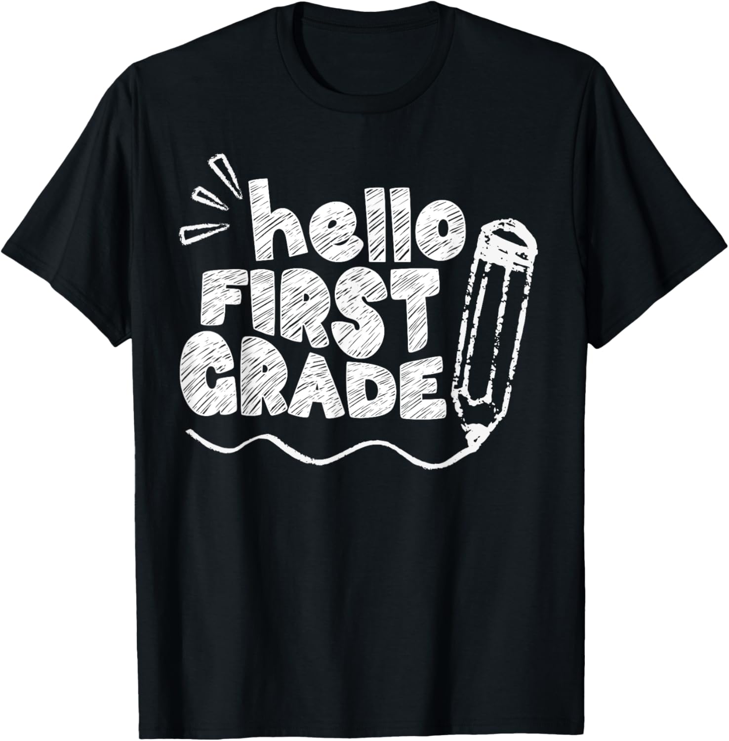 Hello First Grade Team 1st Grade Back to School Teacher Kids T-Shirt - T-Shirt | Black