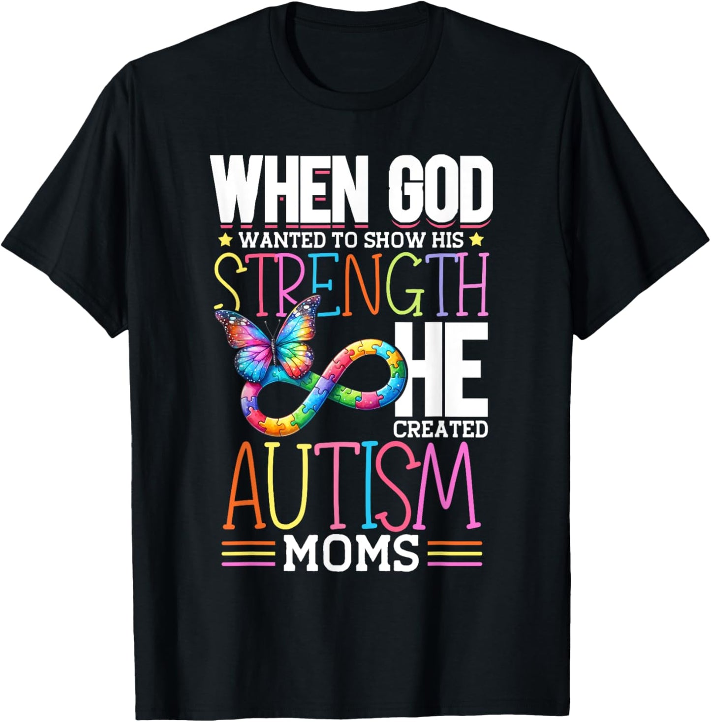 Autism Awareness Month & Mom Acceptance Autism T-Shirt - T-Shirt | Black