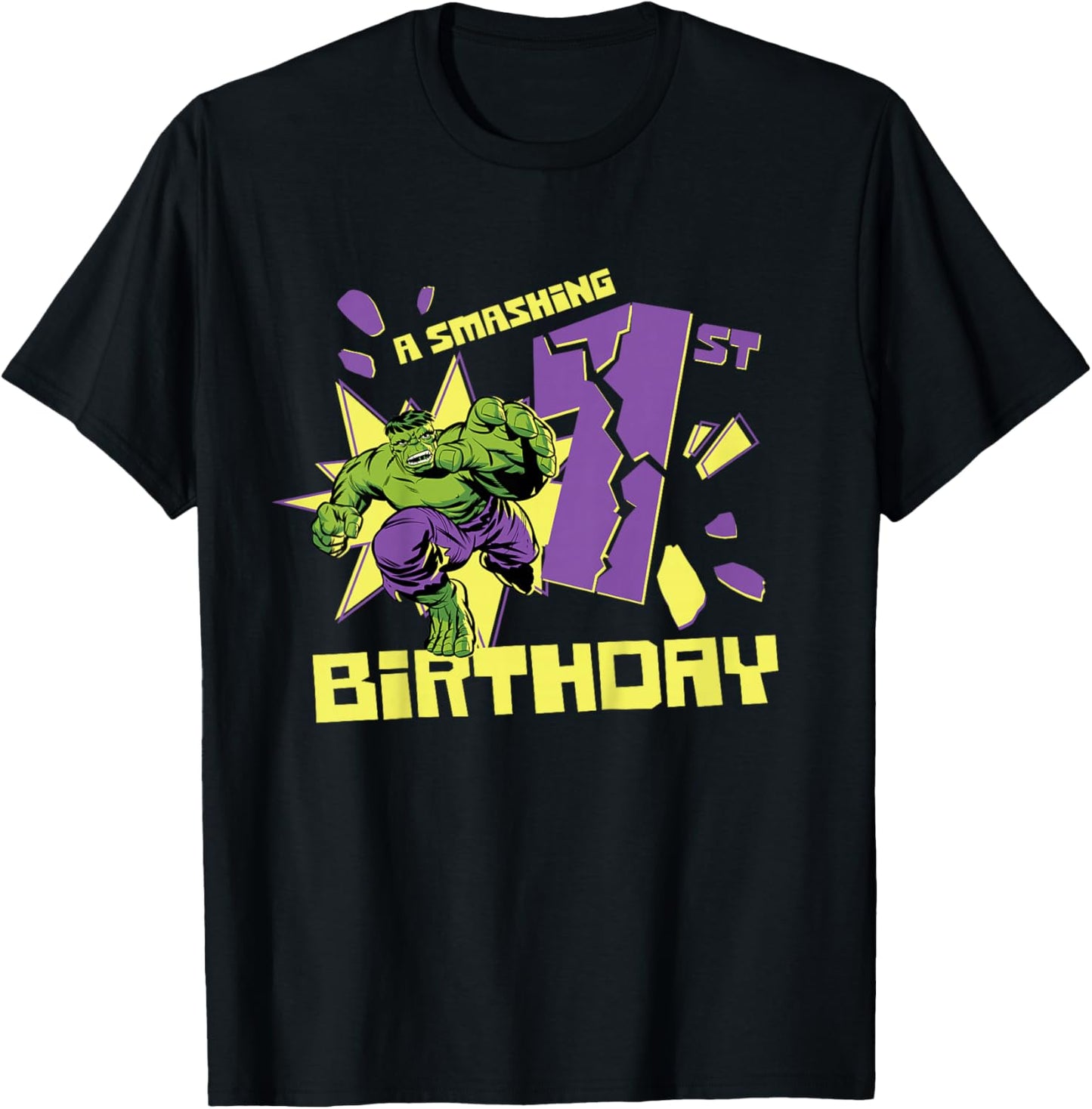 Marvel Super Heroes Hulk A Smashing 1st Birthday Party T-Shirt - T-Shirt | Black