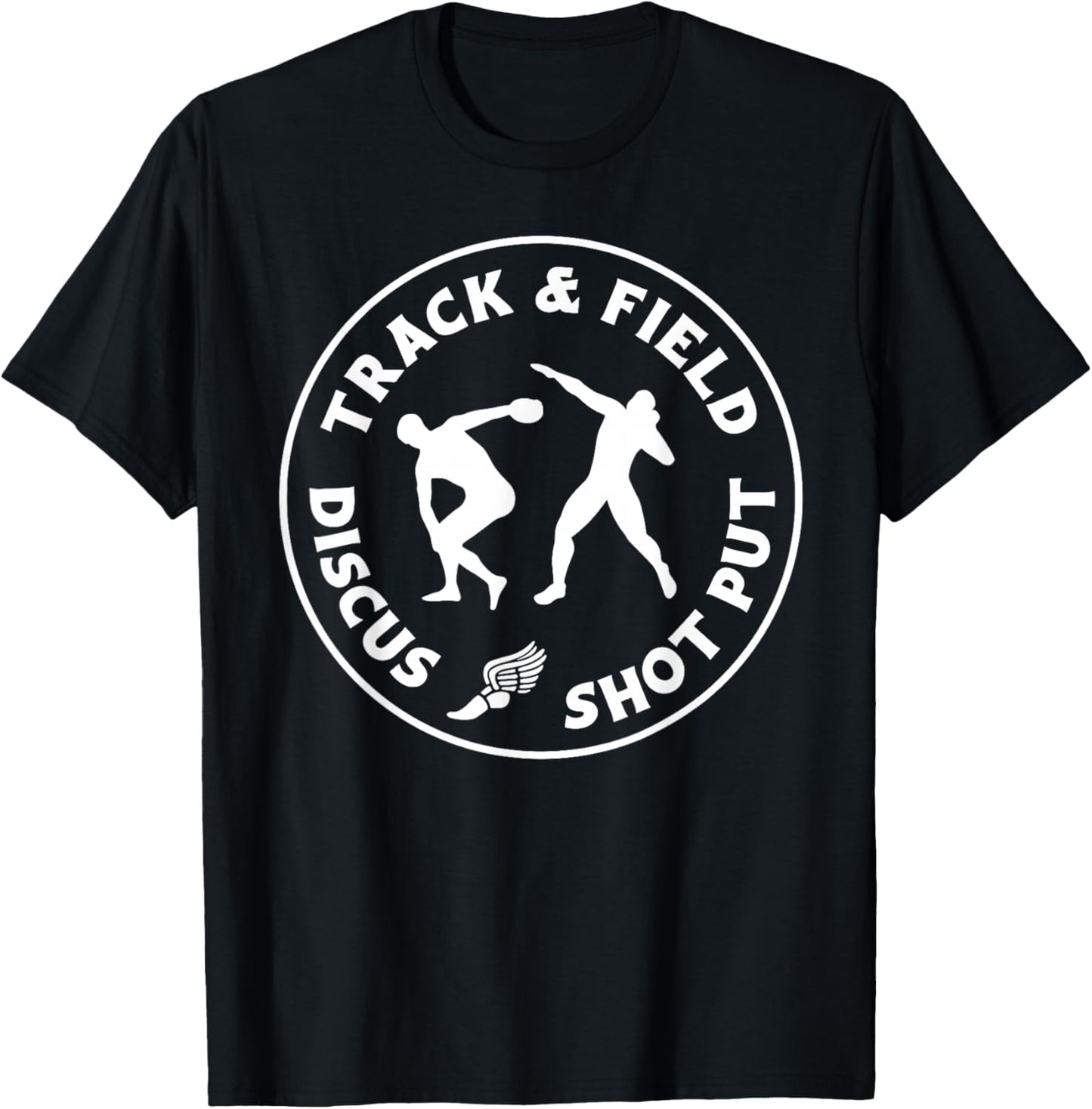 Track & Field, Shot Put, and Discus Funny design T-Shirt - T-Shirt | Black