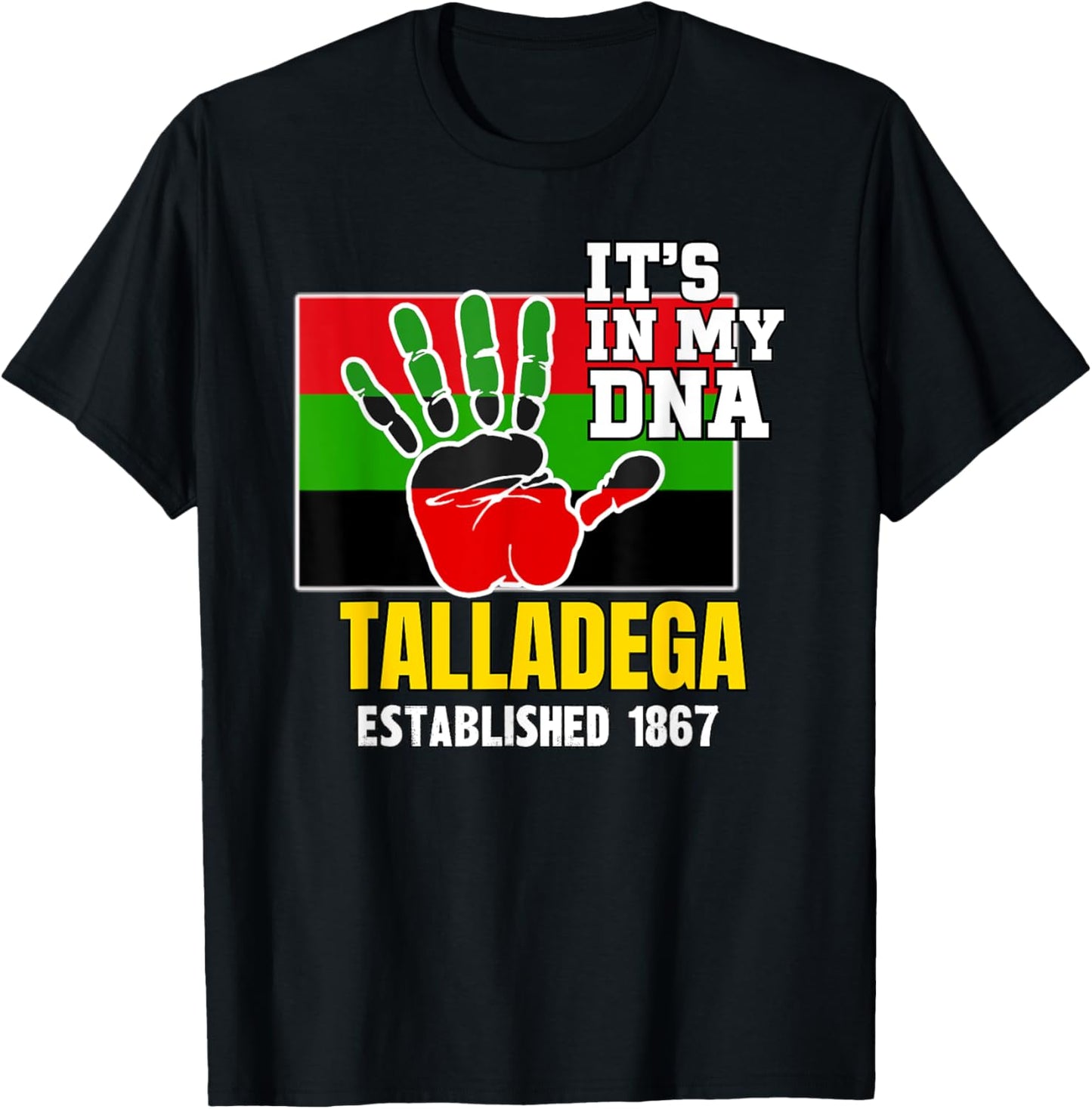 Talladega, TC, Red, Black and Green HBCU T-Shirt - T-Shirt | Black