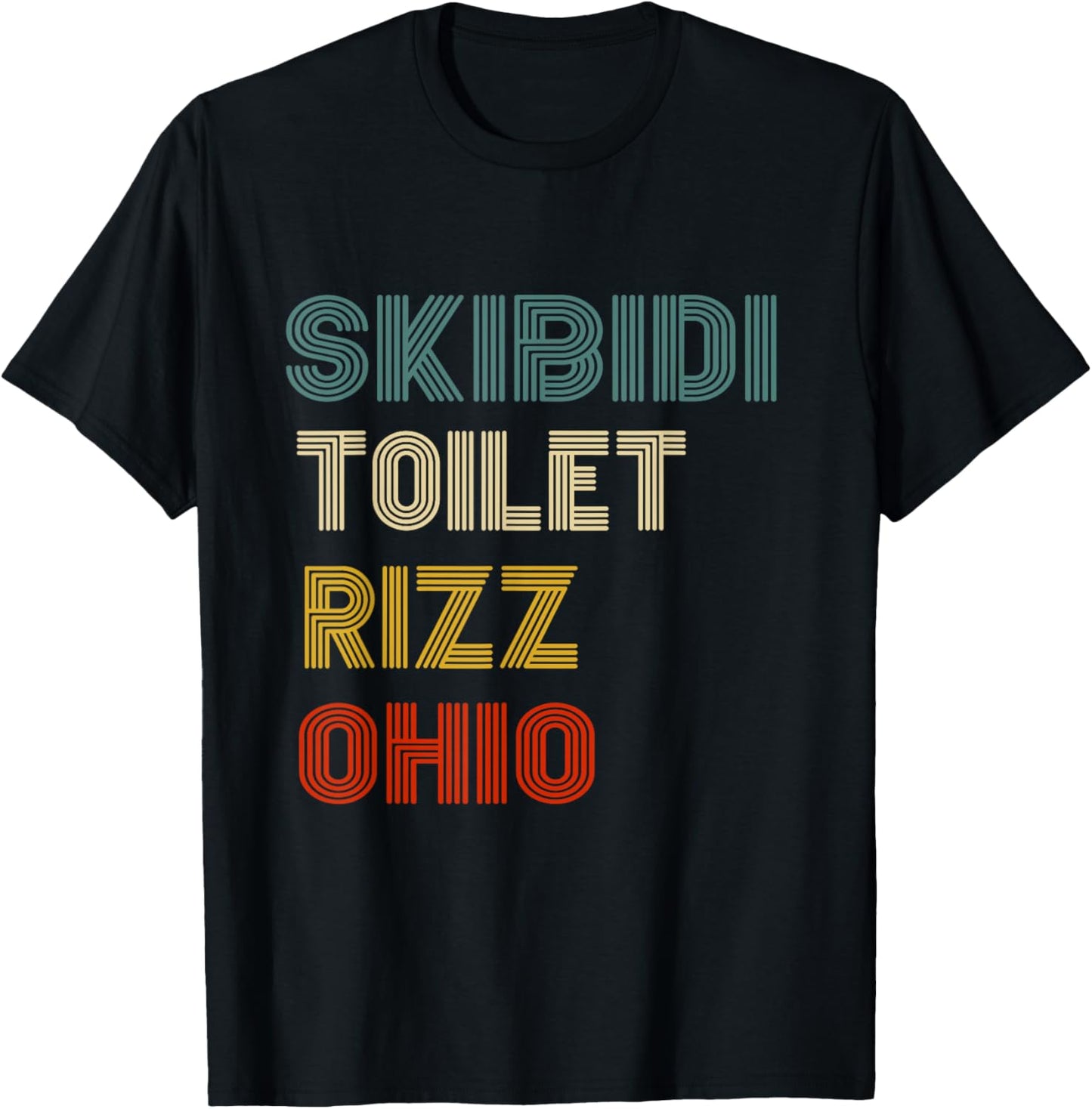 Funny Rizzler Ohio Skibidi Toilet Rizz - Black, -Adults, Short Sleeve, , Gaming Slang, School, Fun T-Shirt - T-Shirt | Black