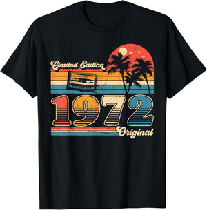 53th Birthday Retro Vintage 1972 Men Women T-Shirt - T-Shirt | Black