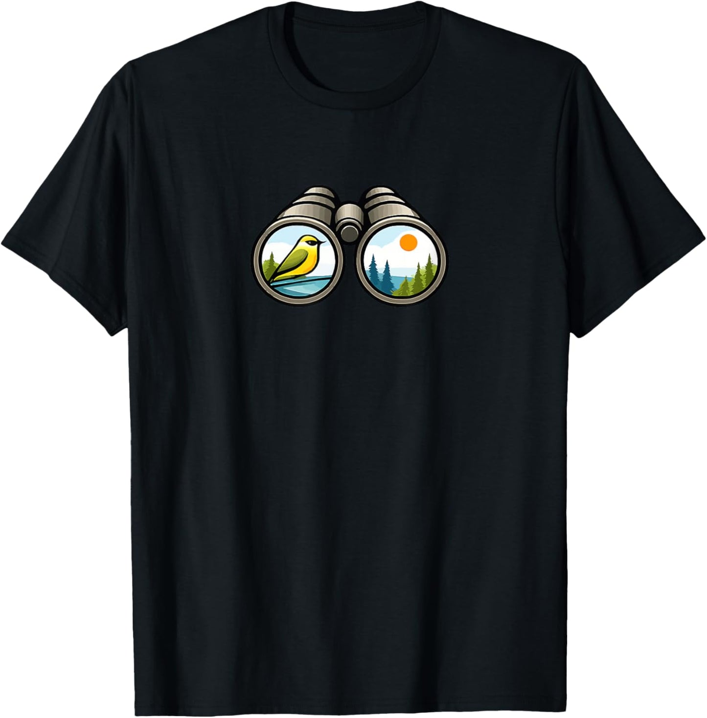Bird Watching Binoculars T-Shirt - T-Shirt | Black
