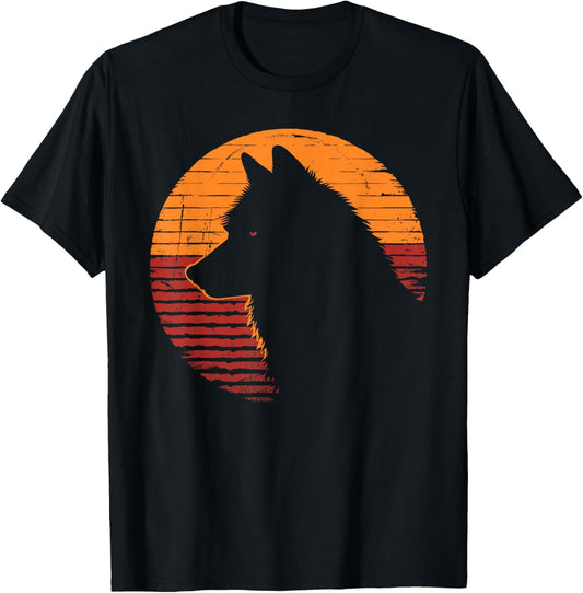 Wolf Retro Vintage 80s 90s - Wolf Wild Animals Lover Gift T-Shirt - T-Shirt | Black