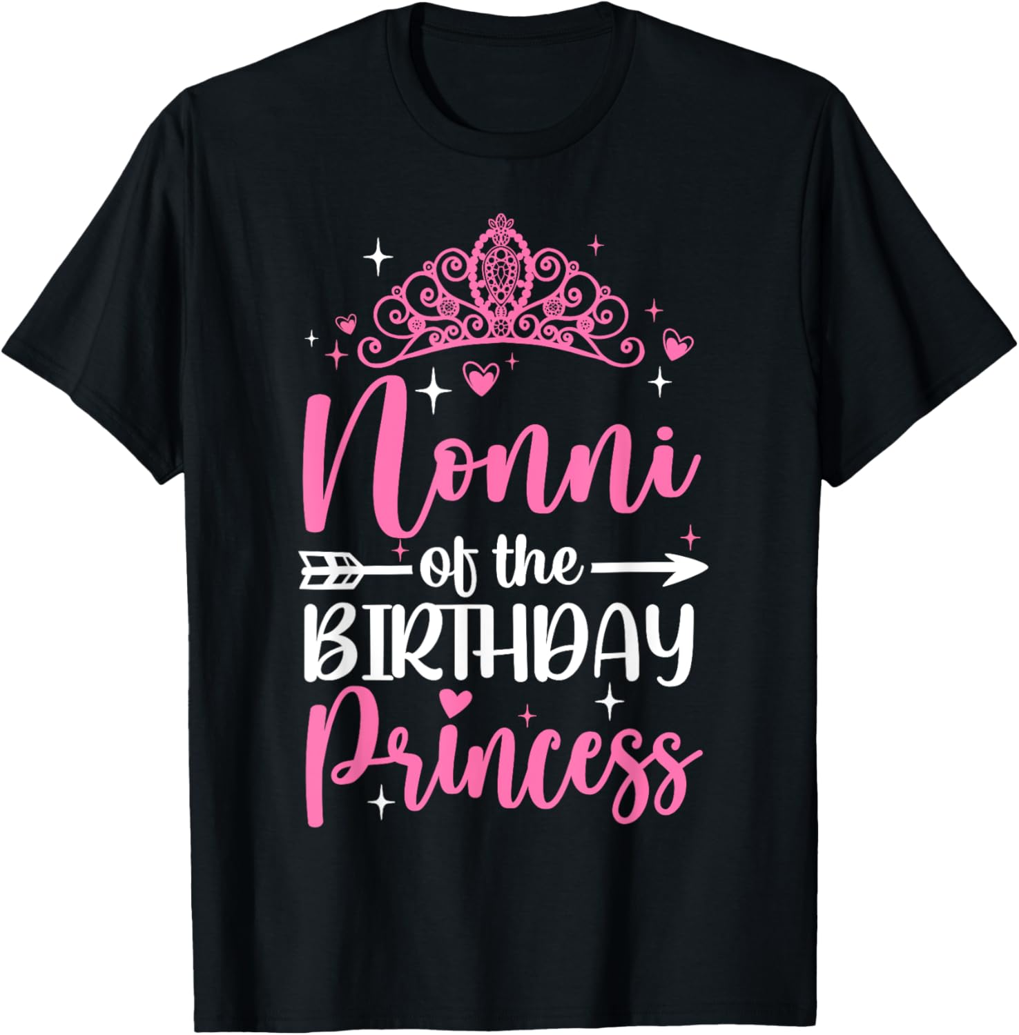 Nonni Of The Birthday Princess Bday Girl Kid Cute Family T-Shirt - T-Shirt | Black
