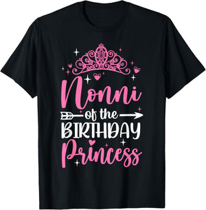 Nonni Of The Birthday Princess Bday Girl Kid Cute Family T-Shirt - T-Shirt | Black