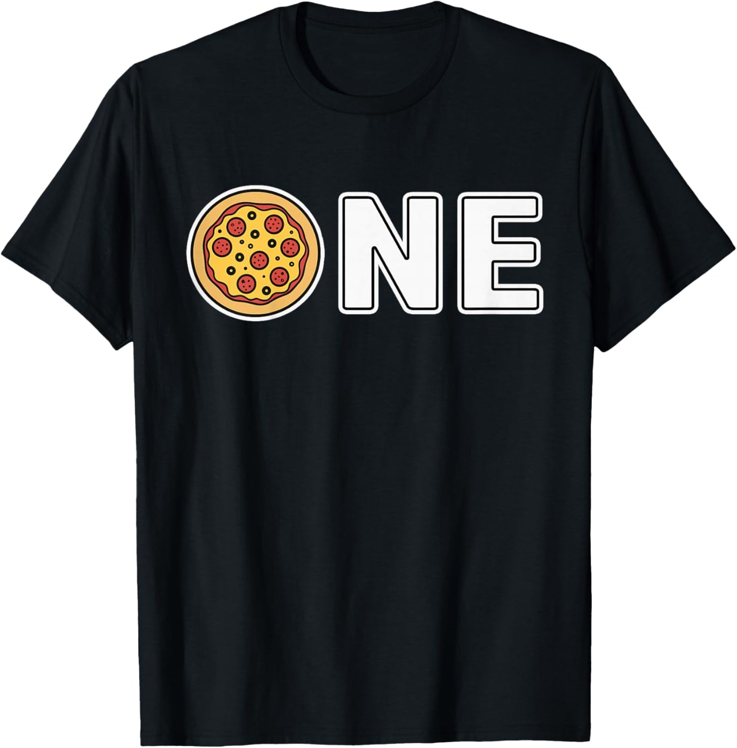Kids Birthday Boy Outfit 1 Year, Girls 1st Birthday Pizza One T-Shirt - T-Shirt | Black