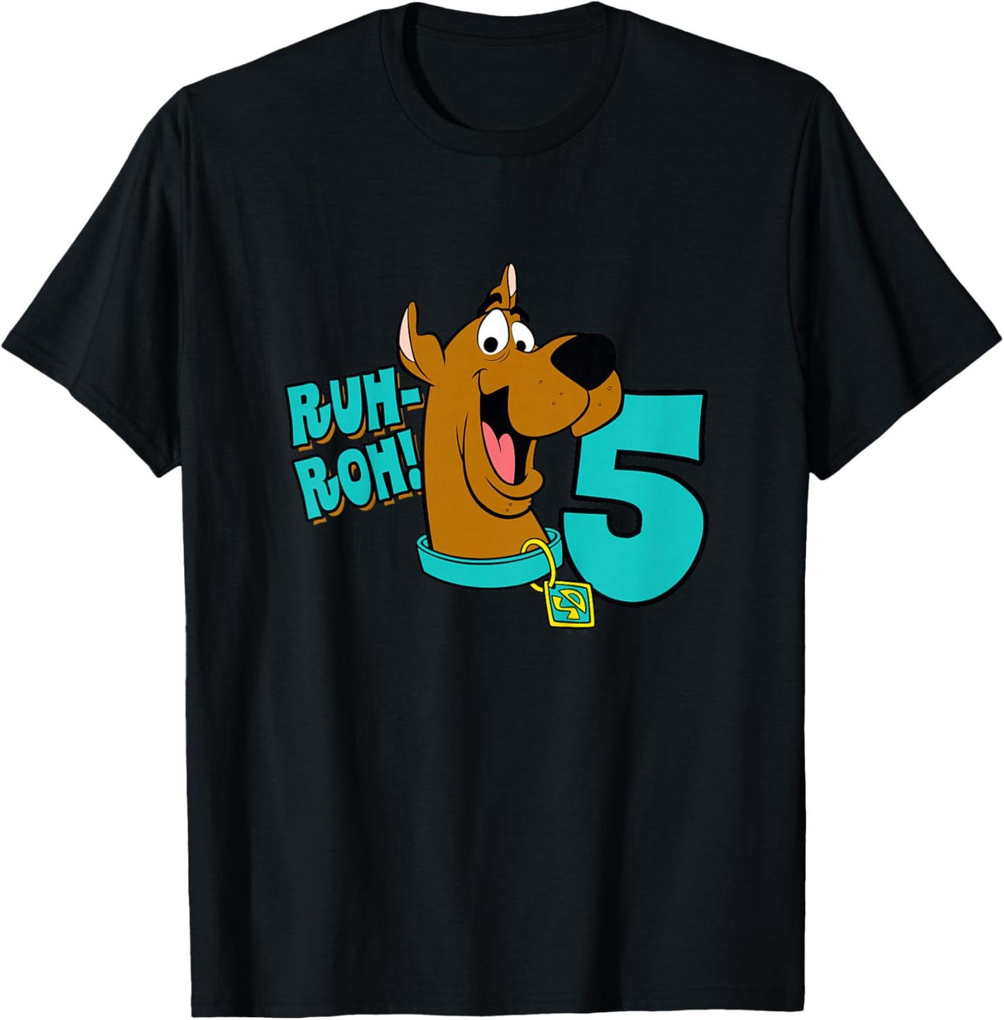 Kids Scooby-Doo 5th Birthday Ruh-Roh! I'm 5! T-Shirt - T-Shirt | Black