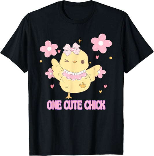 One Cute Chick - Funny Easter Chick for Kids T-Shirt - T-Shirt | Black