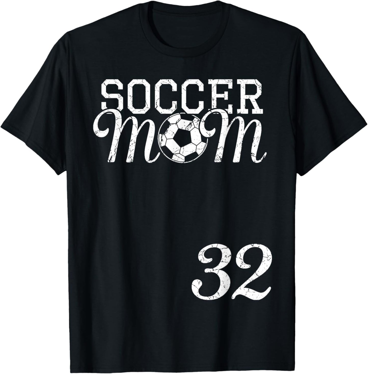 Soccer Mom Jersey Number 32 Favorite Player #32 Team T-Shirt - T-Shirt | Black